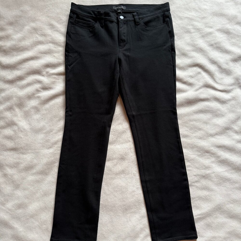 Ann Taylor Straight Leg Jeans Black Denim Size 12 | GUC